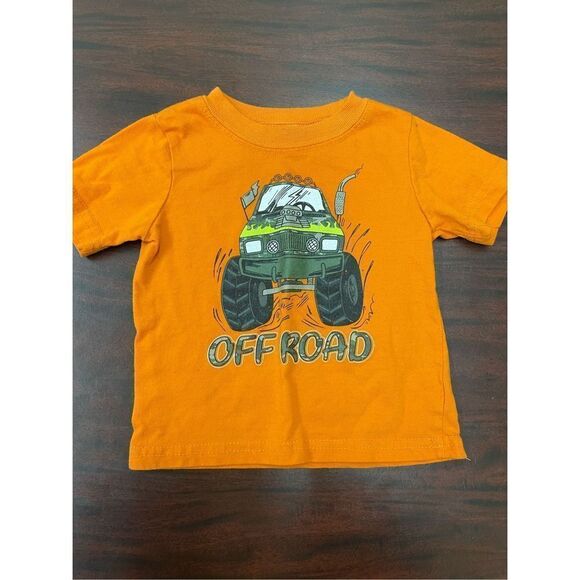 Off Road Truck Swiggles Boys 18 Months Short Sleeve Orange Tee - Picture 1 of 4